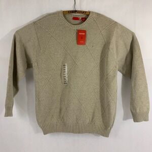 Izod Crewneck Luxury Sport Sweater Beige Large L New‎ w/Tags